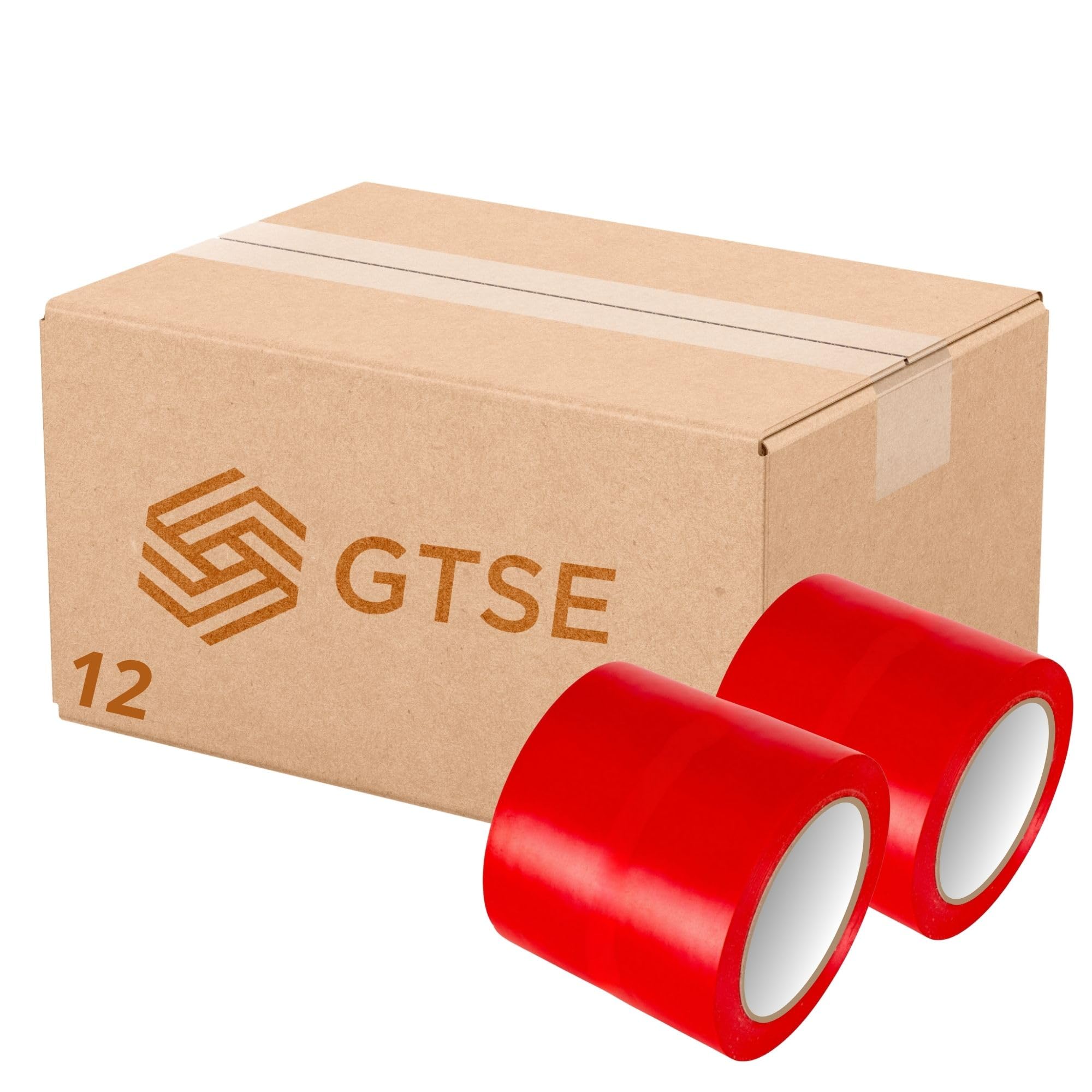 GTSE 4 inch x 108 ft Red PVC Vinyl Floor Tape, 12