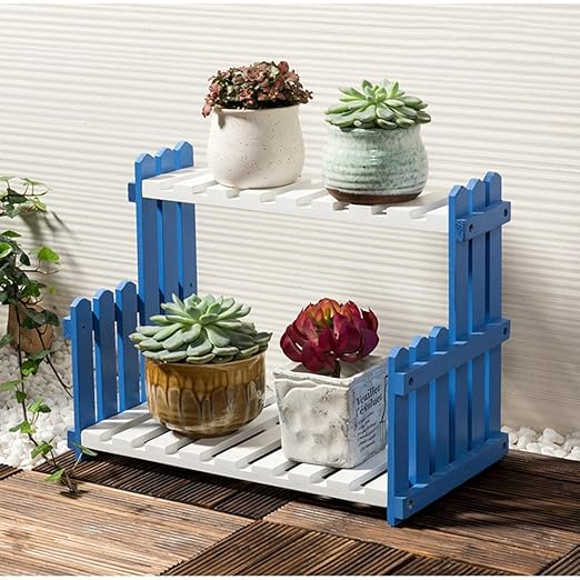 Estantería para Macetas, Soporte de Madera para Flores con 2 ...