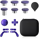 13 in 1 Metal Thumbsticks for Xbox One Elite Series 2, Elite Series 2 Core Controller Parts, TanReginal Gaming Accessory Replacement, Metal Mod 6 Swap Joysticks, 4 Paddles, 2 D-Pads, 1 Tool (Purple)