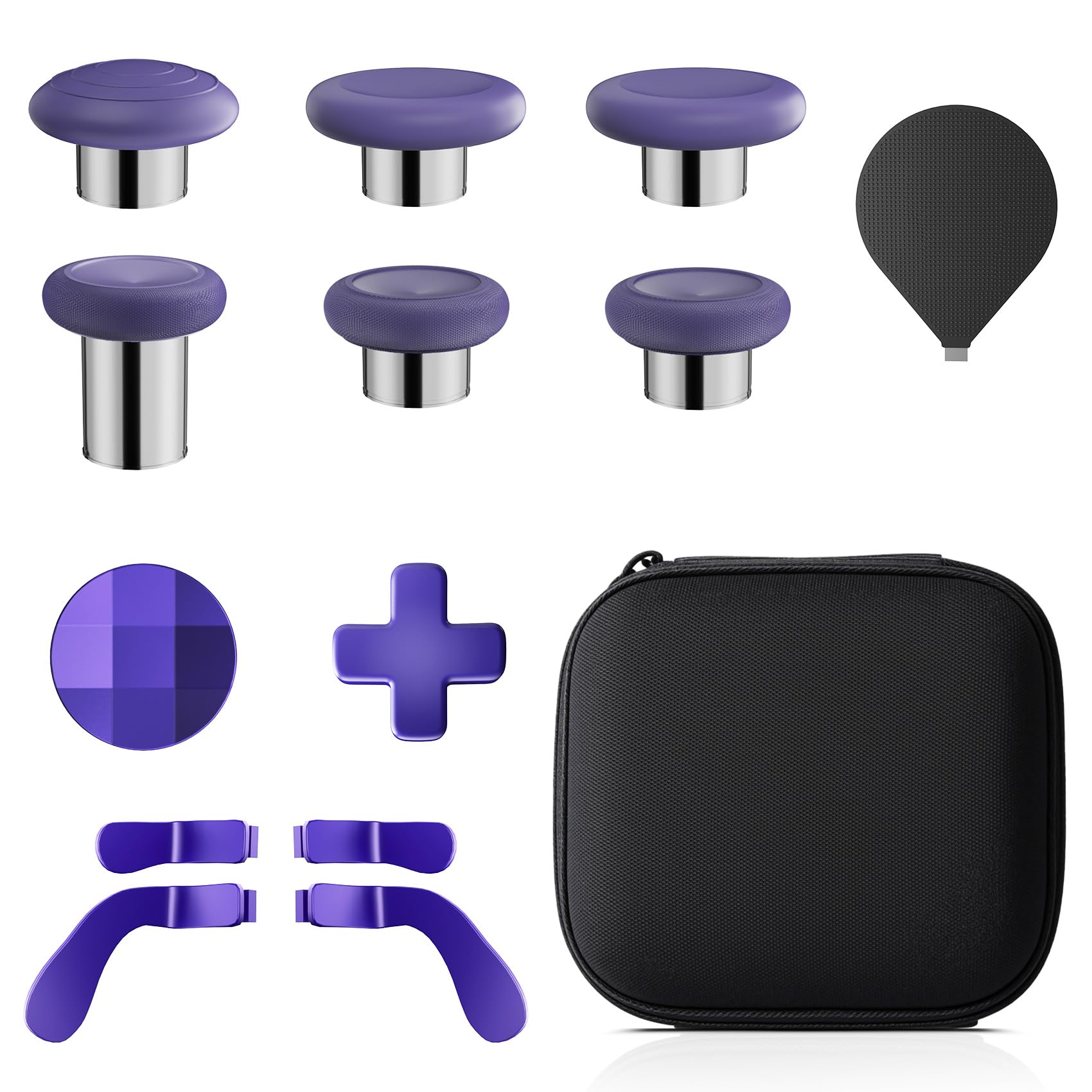 13 in 1 Metal Thumbsticks for Xbox One Elite Series 2, Elite Series 2 Core Controller Parts, TanReginal Gaming Accessory Replacement, Metal Mod 6 Swap Joysticks, 4 Paddles, 2 D-Pads, 1 Tool (Purple)