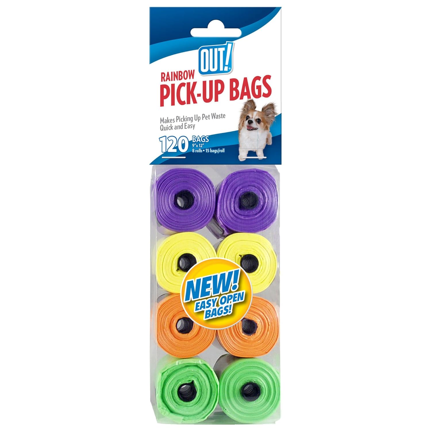OUT! Dog Poop PickUp Bags, Rainbow (Pack of 120) Amazon.co.uk Pet