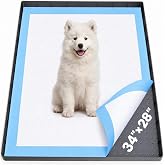 Aothey Dog Pee Pad Holder &amp; Cat Litter Mat, L 34'' &times; 28'', Waterproof Floor Silicone Mat for Pets, Easy to Clean, Soft on Paws (Dark Grey)