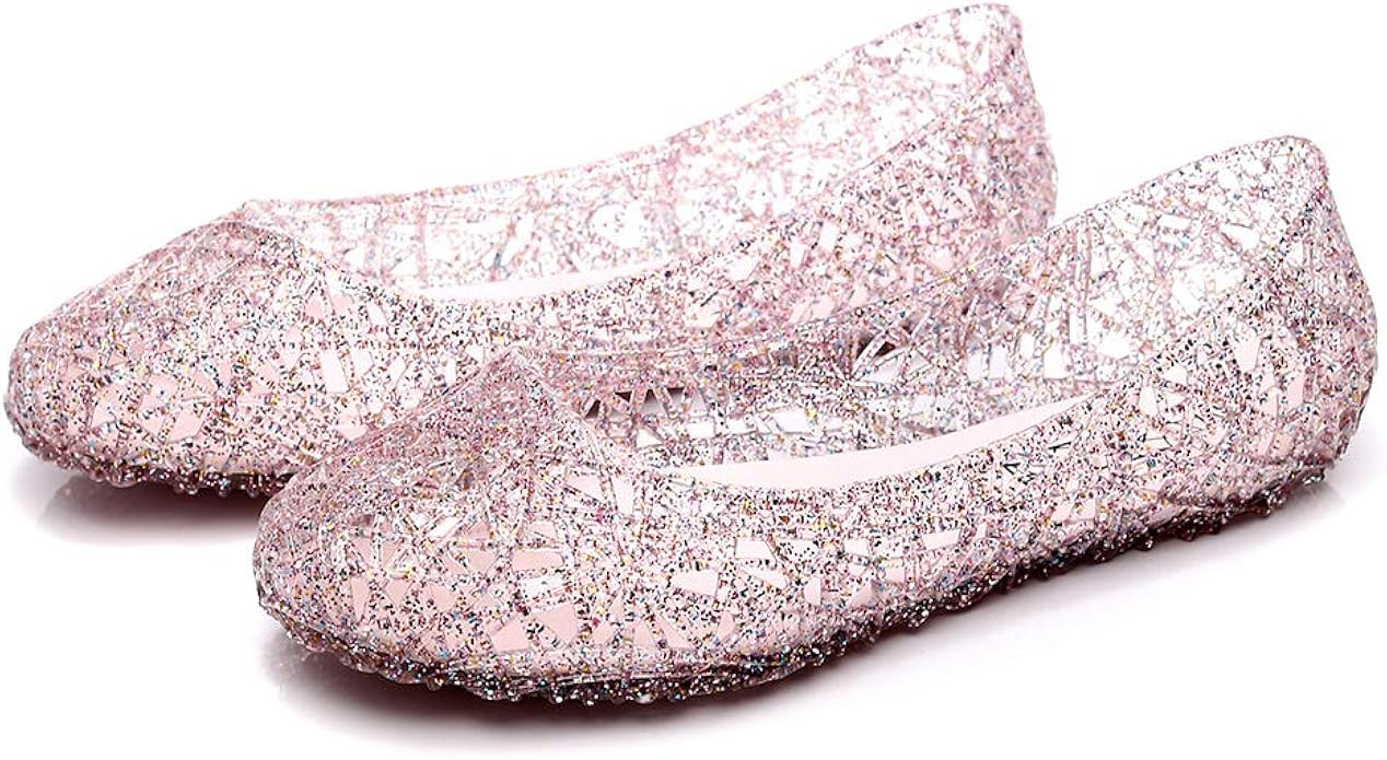 glitter jelly sandals women's