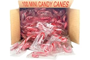 GENERIC Peppermint Mini Candy Canes (96 Individually Wrapped Candies) Bulk Christmas Candy | Bundled With Free SameDay Shippers FUN Sticker