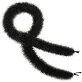 SOGUGOM Black 22G Marabou Feather Boa,2 Yards Boa for Crafting | Fluffy and Soft Fur Boa for DIY Craft Project, Homecoming Mums, Halloween Costume Accessory, Party decoration