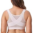 DELIMIRA Women's Front Closure Posture Wireless Back Support Full Coverage Bra