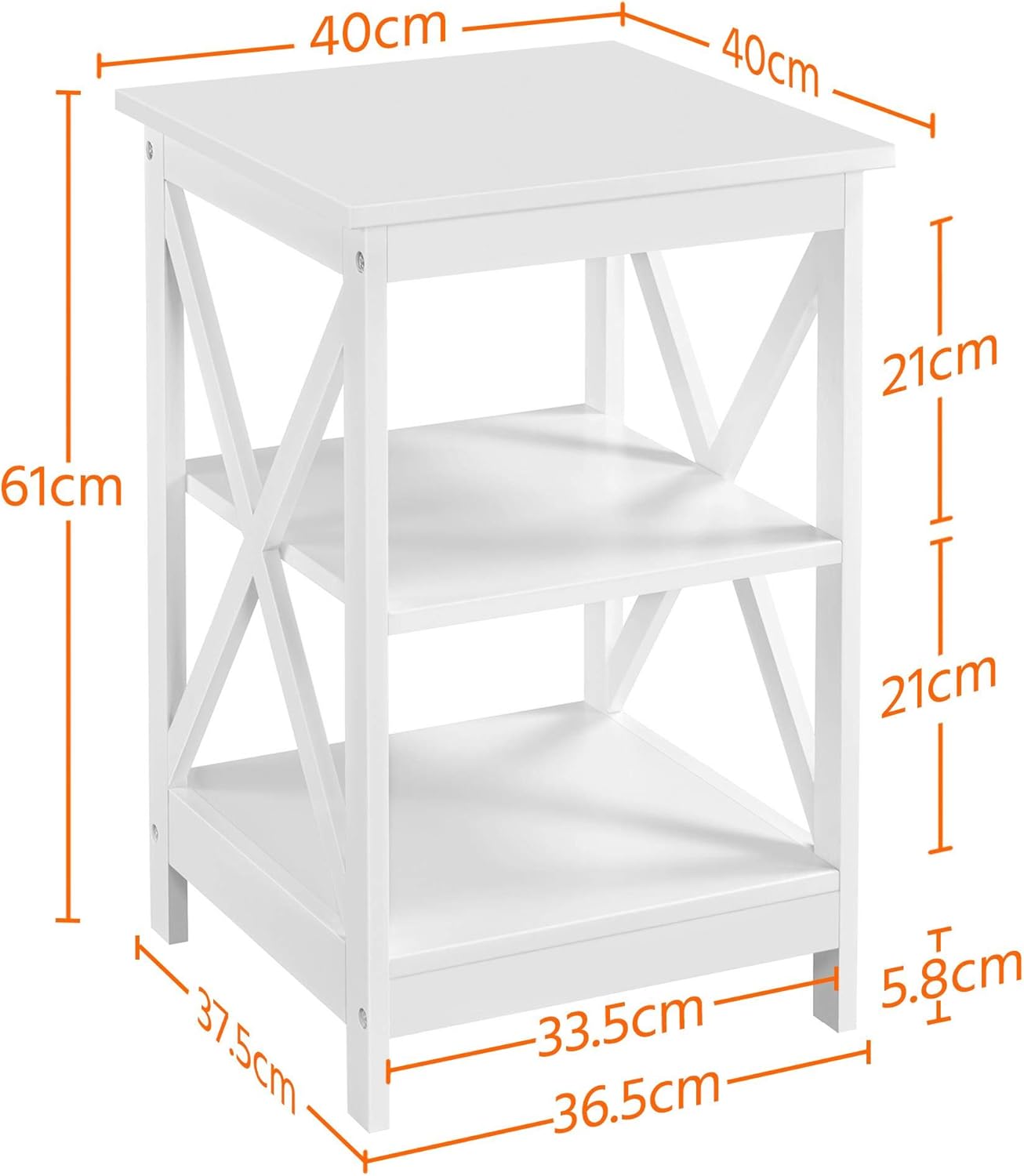 Order Now Enjoy Big Discount Yaheetech 3 Tiers Bedside Table X Shaped Bedside Cabinet With Storage Shelf Wood Nightstand Small Side End Table For Living Room Bedroom White 40x40x61cm Kitchen Home Outlet Www Misrtalateen Com