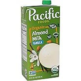 Pacific Foods Organic Vanilla Almond Milk, Plant Based Milk, 32 oz Carton