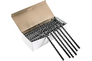FLKQC 100PCS Plastic Combs 21 Ring Binding Spines 1/2 Inch Diameter, 65 Sheet Capacity, A4, Black Binding Comb (1/2" 65 Sheet