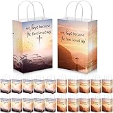 Zhanmai 50 Pcs Christian Gift Bags Bulk with Handles Bible Verse Religious Baptism Paper Bags Gift for Men Women Church Party 5.91 x 3.15 x 8.27 Inches