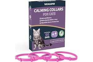 WEALLIN 4 Packs Calming Collar for Cats, Cat Calming Collar Anxiety Aggression Relief Stress Pheromone Collar for Cats, Cat Calming Products with 60 Days Long-Lasting Effect, Adjustable for Most Cat