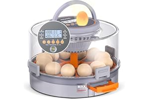 QMKGEC Egg Incubators for Hatching Eggs with Automatic Egg Turning and Humidity Control Intelligent Temp Eggs Candler for Chicken Quail Duck etc. Eggs, Suit for Beginner Backyard Hobbyist Students Education