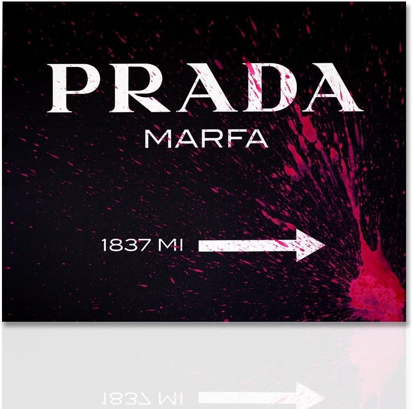 Modern Home Furnishing Prada Marfa Picture Fuchsia Fashion Painted on Canvas Modern Art Hand Made Wood Frame READY TO HANG Design – colorscrazy 120x100