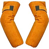 Altozor TMK-091 Leather Work Welding Sleeves,Heat & Flame Resistant Arm Safety Protection Extra Length 18 inch Gardening Sleeve