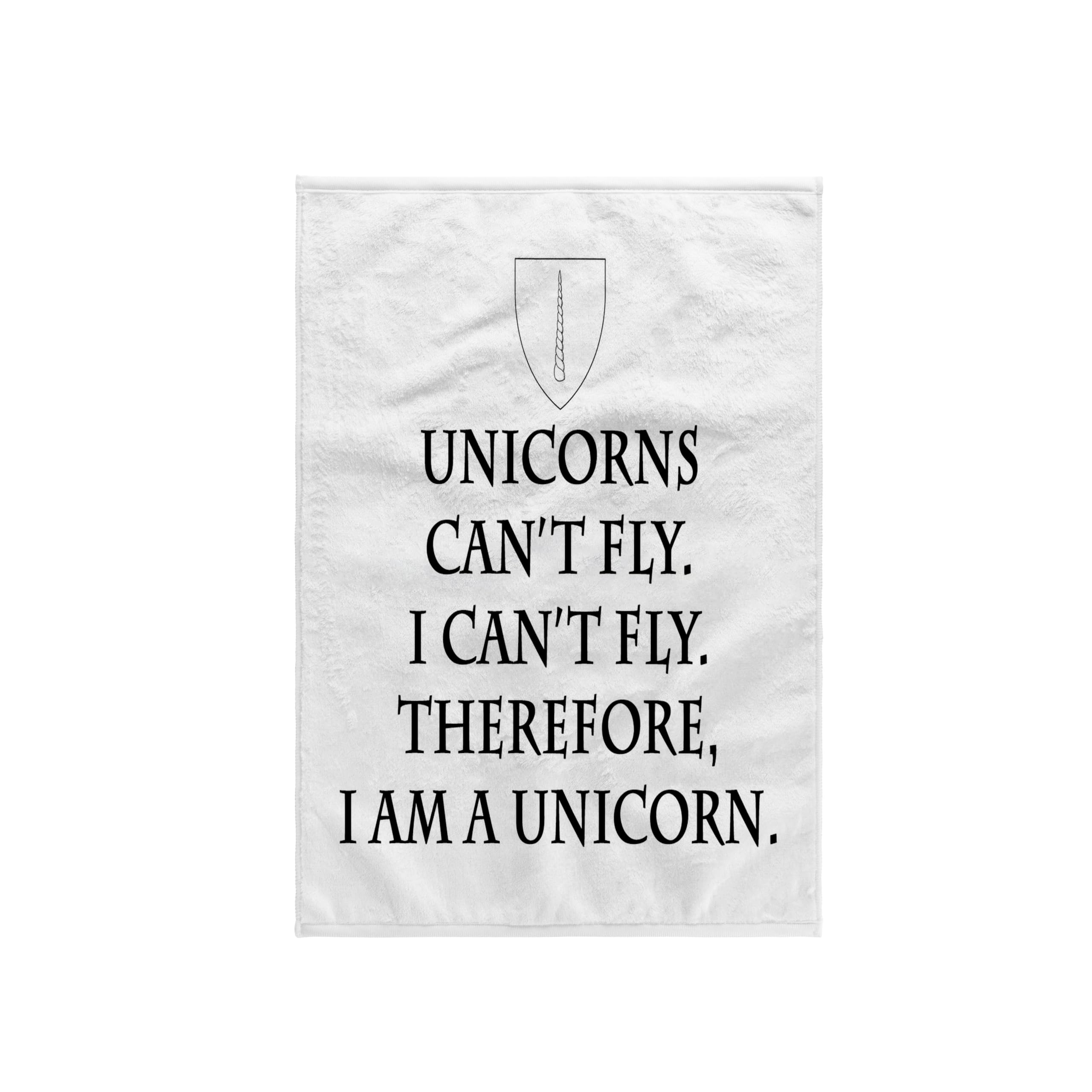 3dRose Cant Fly/Therefore, I Am a Unicorn Towel, White, 15 x 22-Inch