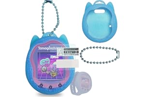 JCHPINE Silicone Case Replacement for Tamagotchi Uni, Screen Protector for Tamagotchi Uni Band Pet Accessories (Blue Silicone Case and Screen Film)