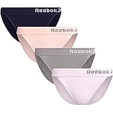 Reebok Womens Bikini Underwear - 4 Pack Stretch Performance Ribbed Knit Brief Panties Bikini Underwear for Women (Size: S-XL)