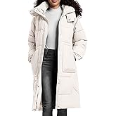 TQD Long Puffer Coat Women Warm Thicken Long Winter Coats for Women Hooded Outwear Pockets Puffer Jacket