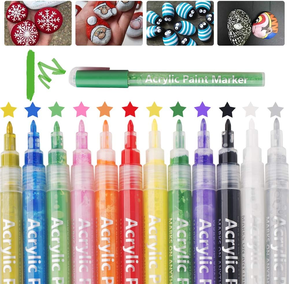 Acrylic Paint Pens for Rocks Painting, Ceramic, Glass, Wood