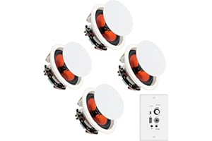 Herdio 8 Inch 800W 2-Way Bluetooth in-Ceiling Speakers - 2 Pairs Flush Mount Speakers with Wall Amplifier Receiver, Paintable