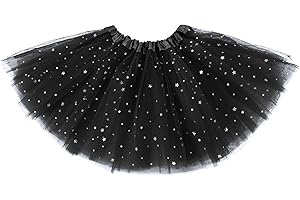 Century Star Sparkle Tutu for Toddler Girls Tulle Ballet Dance Skirt Princess Baby Kids Dress up Birthday Party 3 Layers 2-8T