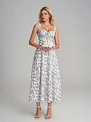 KUTUMAI Floral Corset Midi Dresses for Women 2025