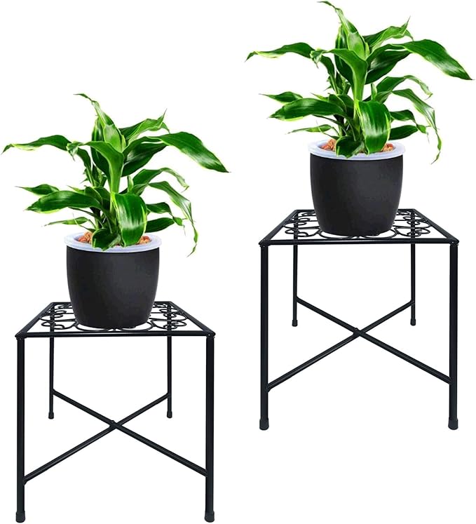 Amazon.com: TLBTEK 2 soportes negros para plantas de mediados de siglo