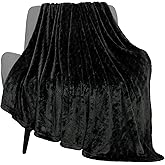 TOONOW Fleece Blanket Fuzzy Plush Throw Blanket 50" x 60", Super Soft Fluffy Bed Blanket Geometric Pattern Comfy Microfiber Flannel Blankets for Couch, Bed, Sofa, Black