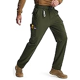 Libin Men's Work Pants Hiking Cargo Pants Water Resistant Stretch Tactical Outdoor Trousers with 9 Pockets