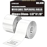 M110 Thermal Labels for Phomemo M110 Printer Paper M220 Labels for Phomemo Label Printer Paper Print Master Ponek M100 CLABEL 221B Label Refill 40x30mm 1.57"x1.18" White 2 Rolls