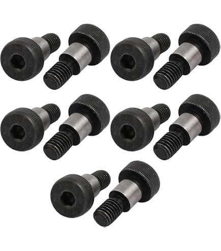 Uxcell 304 Stainless Steel Hex Socket Shoulder Bolt – 10mm Shoulder Dia, 16mm Shoulder Length, M8 Thread, 5-Pack
