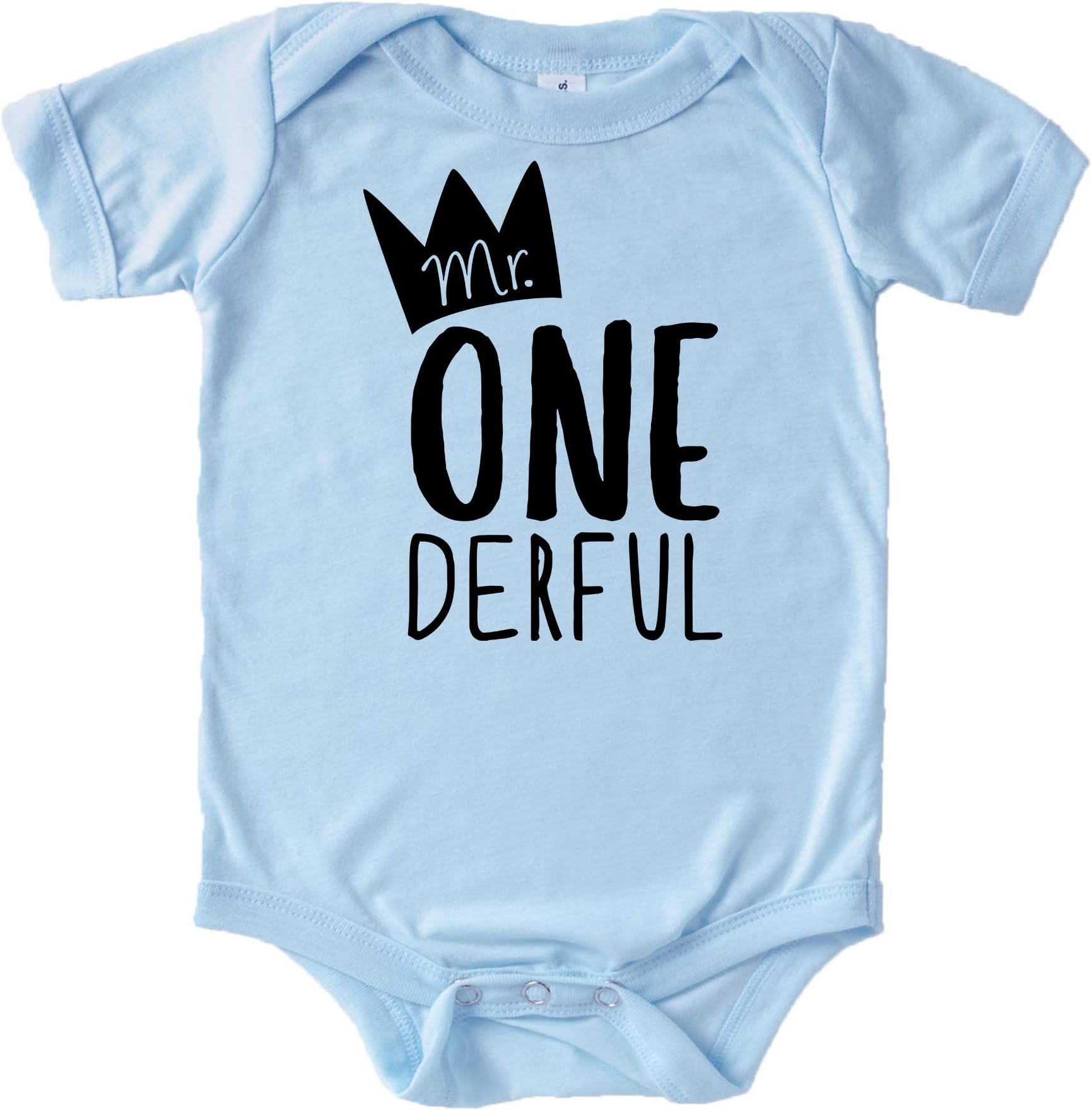 Mr One-Derful Baby Boys 1st Birthday Bodysuit First Birthday Outfit for Boys