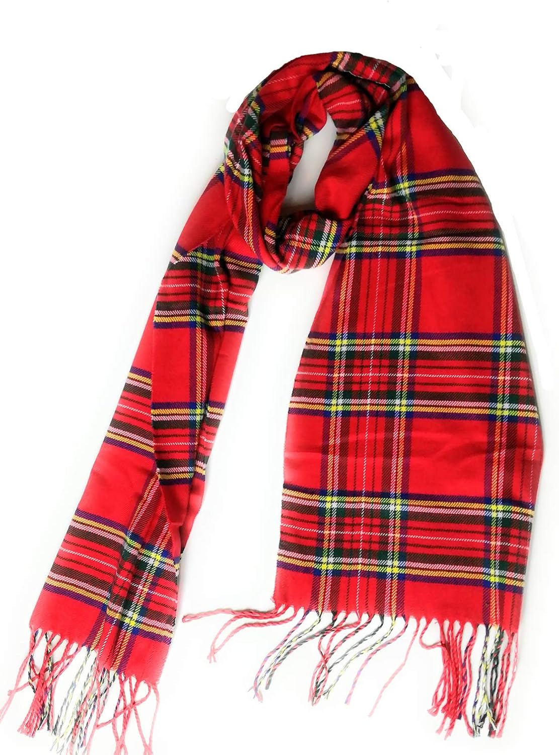 Super Soft Red Stuart Tartan Plaid Scarf Scarves for Men Women