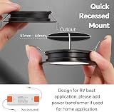 acegoo 12V LED Campervan Recessed Ceiling Light 2.5W 6 pack 3000K CRI 93 view 7