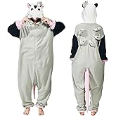 AMAMHAHAVA Cute Opossum Onesie Pajamas Adult Halloween Cosplay Christmas Novelty Nightwear Carnival Costume