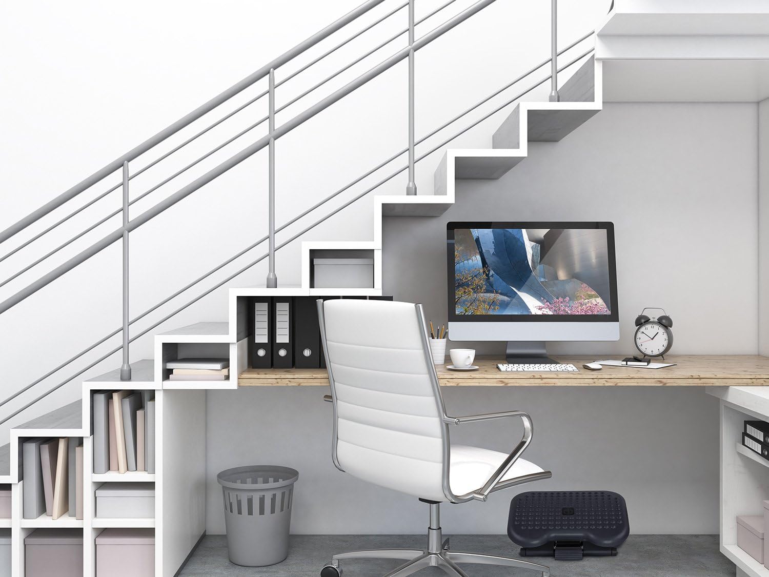 Mount-It! Ergonomic Under Desk Footrest | Height Adjustable Office Foot Rest with 3 Height Levels | Tilting Foot Stool | Home Office Footrest with Massage Surface for Improved Circulation (MI-7801) : Office Products
