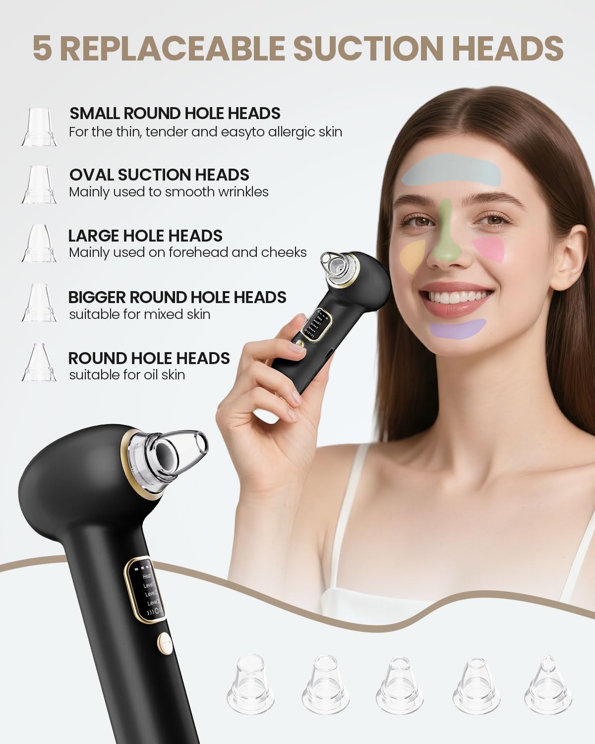 Condition photo showing As Is for blackhead remover pore vacuum with heating - blackhead extractor with 3 adjustable suction levels, 5