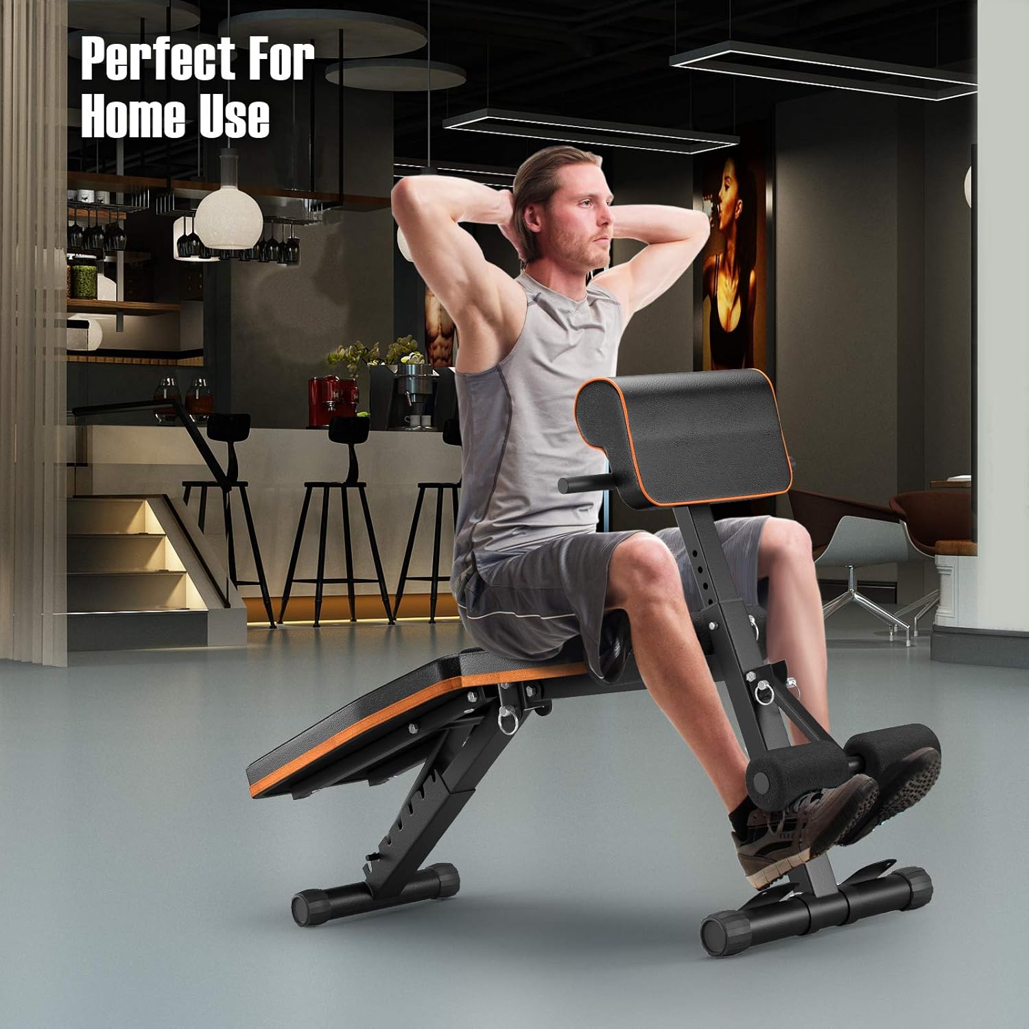 PERLECARE Adjustable Weight Bench for Full Body Workout - All-in-One Durable Exercise Bench Holds up to 772 lbs, Foldable Flat/Incline/Decline Workout Bench with Two Exercise Bands for Home Gym : Sports & Outdoors