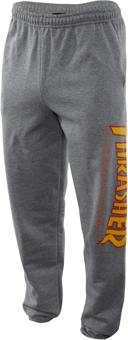thrasher flame grey sweatpants