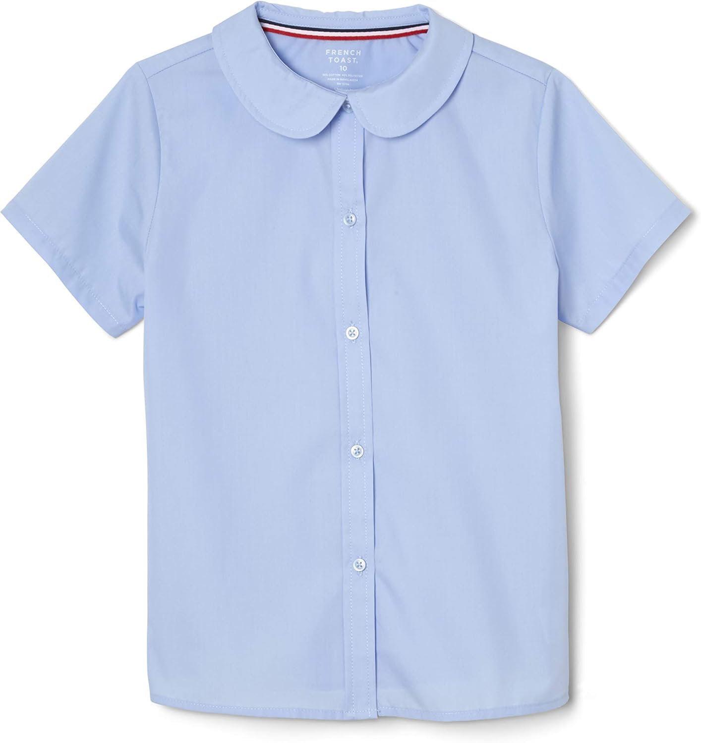 French Toast Girls' Short Sleeve Peter Pan Collar Blouse: Clothing