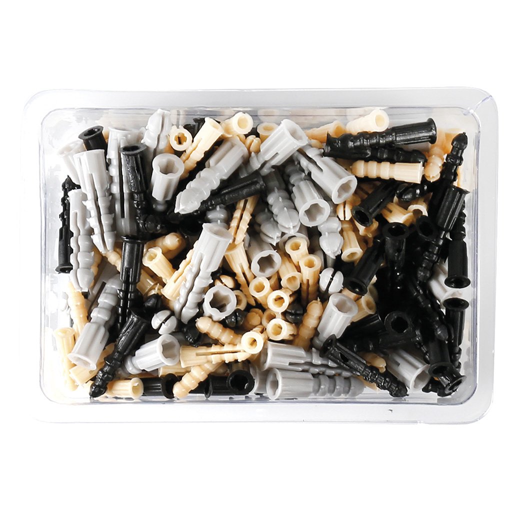 COGEX 85336 Plastic Dowels Assorted, Grey/Black/Yellow, Set of 200