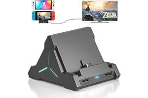 NATNO TV Switch Dock for Nintendo Switch/Switch OLED, Portable Switch Docking Station Support 4K TV HDMI Adapter,Switch Charging Dock Station with 4 Game Slots USB3.0 Port Switch Charger Dock