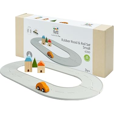 再再値下げ中‼︎【PLAN TOYS】Road & Rail Play Set Amazon.com: PlanToys® Rubber Road & Rail Set Small Montessori Play