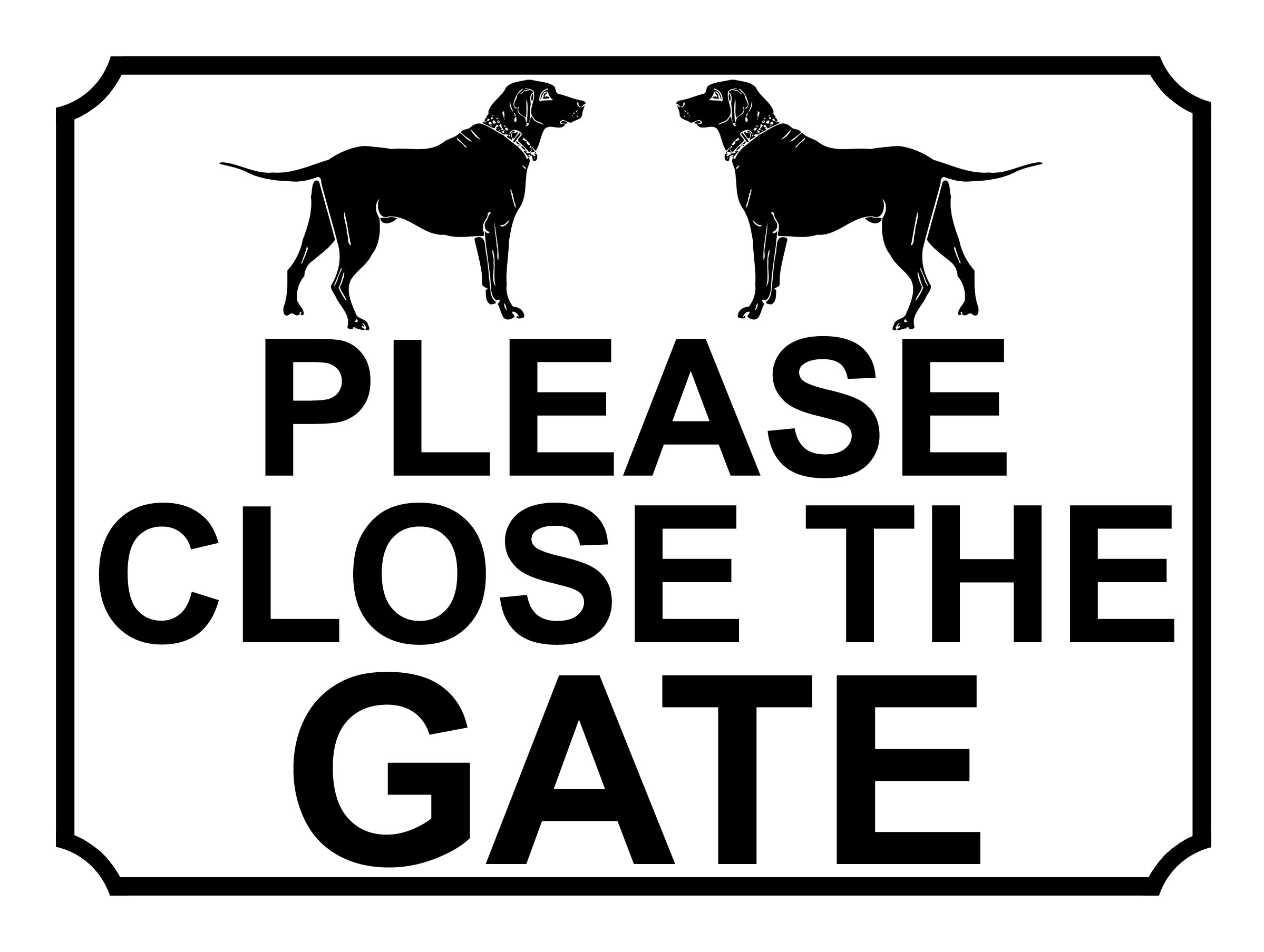 PLEASE CLOSE THE GATE DOG THEME METAL SIGN 267MM X 200MM (101H1L) LARGE 10" X 8"
