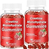 Vitaluxy Creatine Monohydrate Gummies, 2 Pack Creatine Monohydrate for Women & Men, Sugar-Free Gummies for Increase Strength and Build Muscle, Workout Supplement, Vegan, 120 Count, Strawberry Flavor