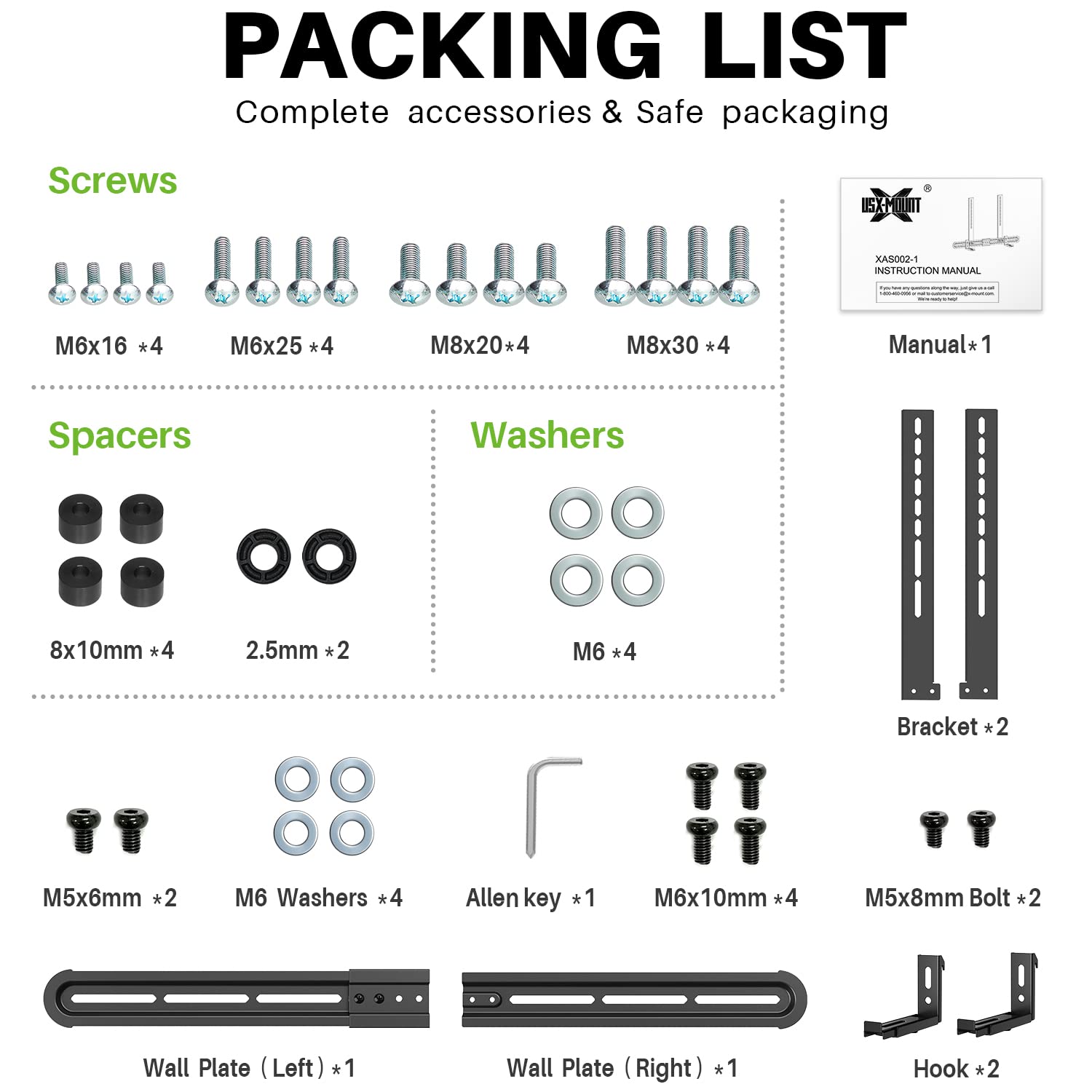 USX MOUNT Universal Soundbar Mount, Sound Bar TV Bracket for Soundbar with Speaker, Fits 2 Installation Options, Removable No-Slip Base Holder Extends 3.46”-6.06”