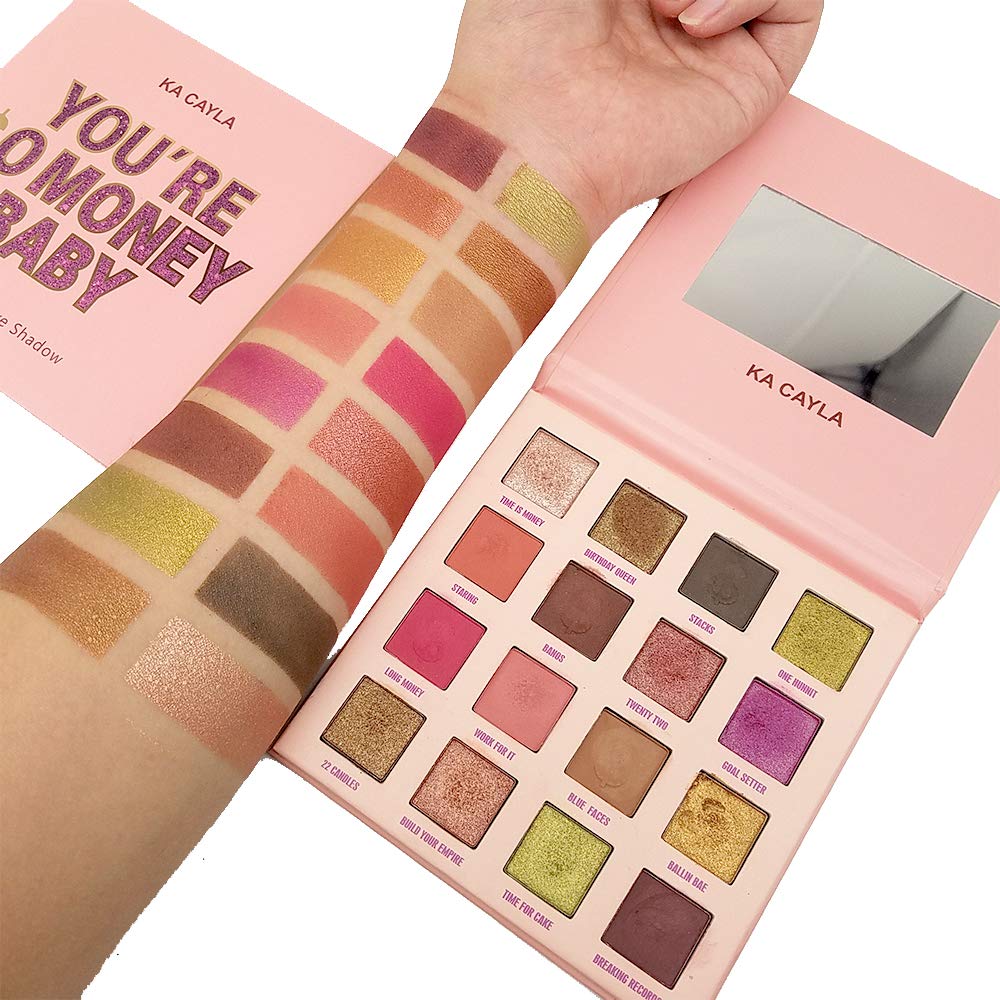 Eyeshadow Palette with Makeup Mirror 16 Colors Super Pigmented Makeup Matte and Shimmer