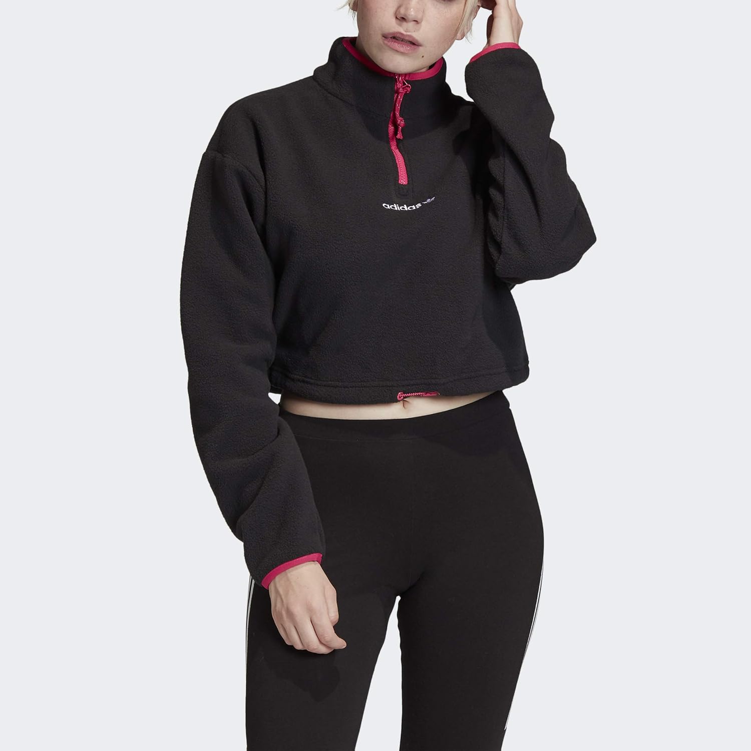 adidas zip crop top