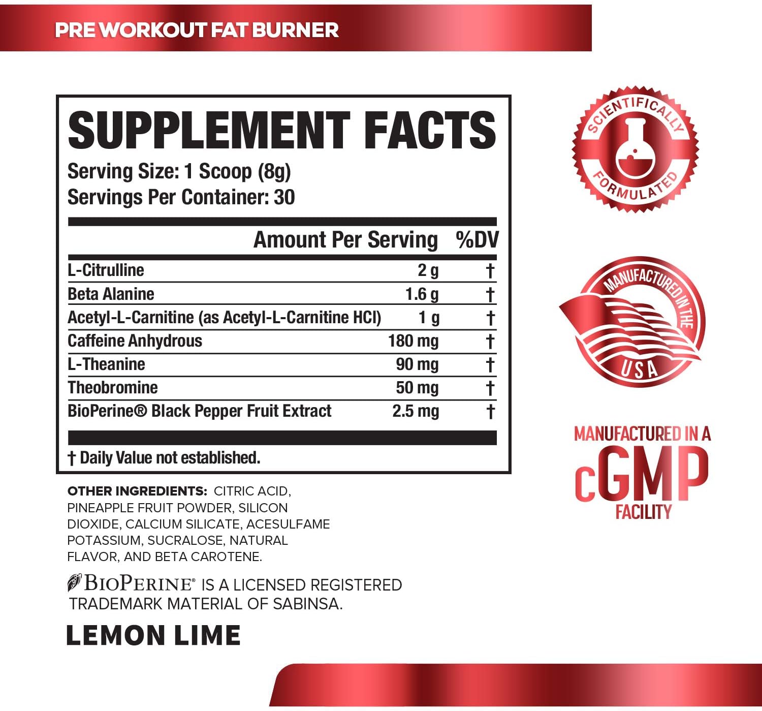 NITROSURGE Shred Pre Workout Supplement - Energy Booster, Instant Strength Gains, Sharp Focus, Powerful Pumps - Nitric Oxide Booster & PreWorkout Powder - 30Sv, Lemon Lime: Health & Personal Care
