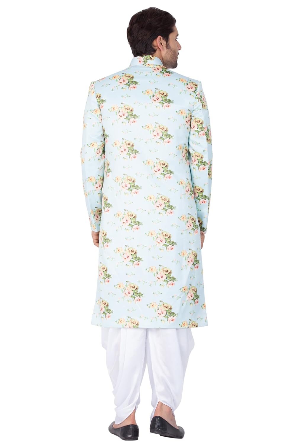 vastramay men cotton blend sherwani set (lavender mist_vasmsw016ncdwh)